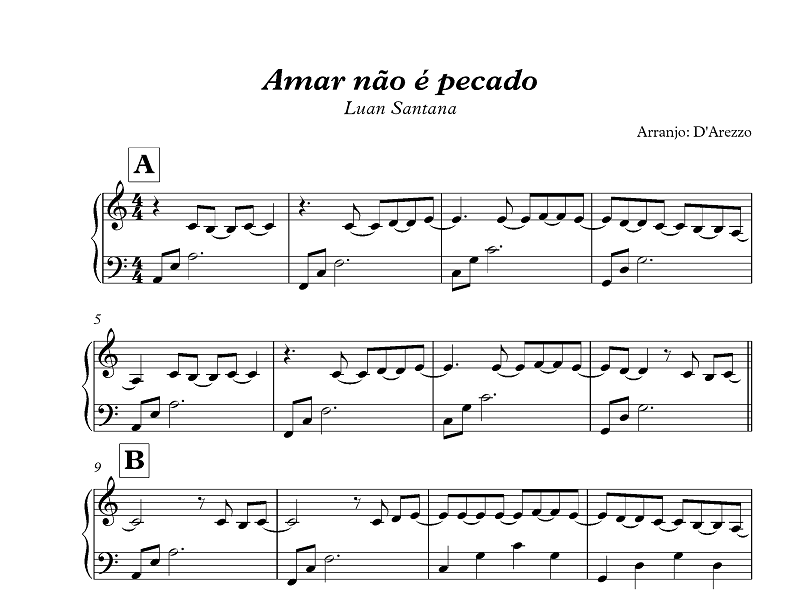 Amarelinha para piano a 4 mãos - Para os muito iniciantes