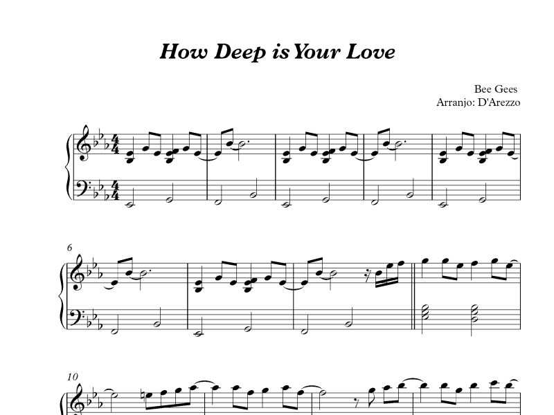 Super Partituras - How Deep Is Your Love v.11 (Desconhecido), sem